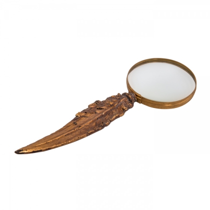 Gold-trimmed magnifying glass