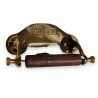 Polished brass toilet roll holder