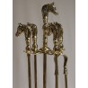 Outils de cheminée "Cheval" en laiton