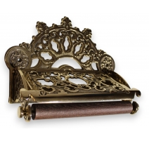 Porte papier ménage en laiton décoré