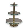 3-tier glass and brass display stand