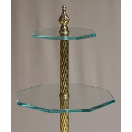 3-tier glass and brass display stand