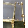 Brass serving trolley with two glass trays