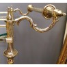 Brass serving trolley with two glass trays