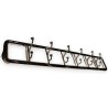 Coat rack with 6 hooks in chrome-plated brass