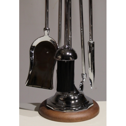 Outils de cheminée en laiton chromé