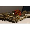 Brass mirror tray decorated with roses
