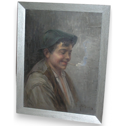 Tableau \"Jeune homme\", signé FRIGERIO