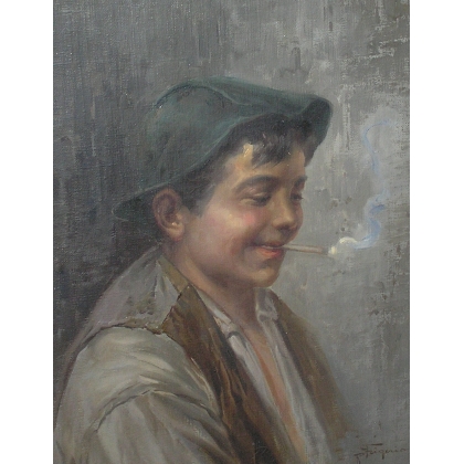 Paintings | Painting entitled ‘Young Man’, signed. Moinat SA  – Antiques and home décor