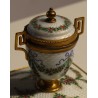 Enamelled bronze inkwell with a rose motif