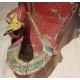 Canard en bois sculpté laqué rouge