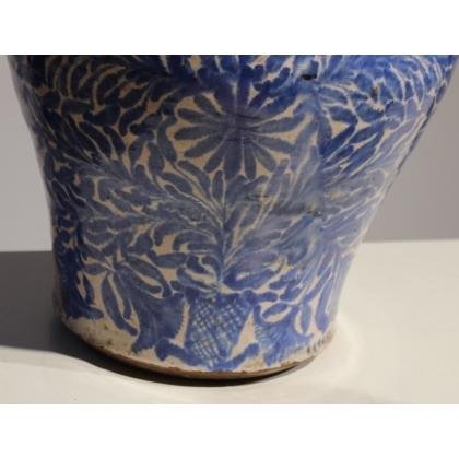 Lampe en céramique décor bleu blanc