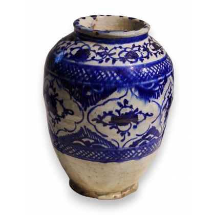 Iranian ceramic vase with blue decoration