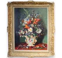Tableau "Bouquet de fleurs" signé G. DAREL