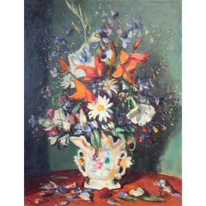Tableau \"Bouquet de fleurs\" signé G. DAREL
