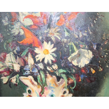 Tableau \"Bouquet de fleurs\" signé G. DAREL