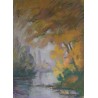 Pastel "Bords de l'Arve" signé L. SALZMANN