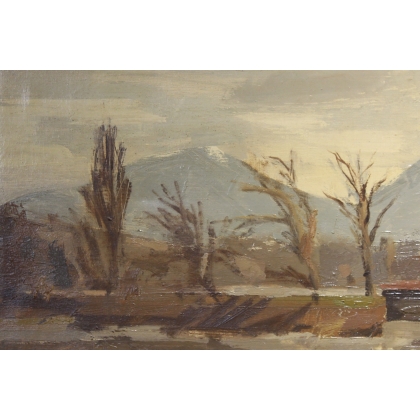 Tableau \"Arve et Salève\" signé GUINAND