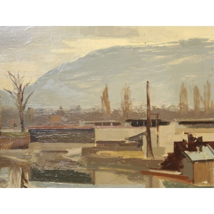 Tableau \"Arve et Salève\" signé GUINAND