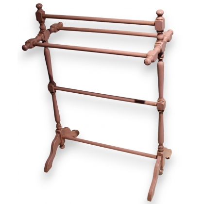 Porte-linges en bois tourné laqué rose