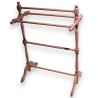 Pink-lacquered turned wooden clothes rack