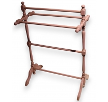 Porte-linges en bois tourné laqué rose