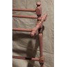 Pink-lacquered turned wooden clothes rack