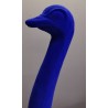 Autruche en résine recouverte de feutre bleu