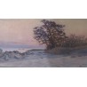 Tableau \"Léman au crépuscule\" signé Henry COLLINS