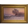 Tableau \"Léman au crépuscule\" signé Henry COLLINS