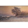 Tableau \"Léman au crépuscule\" signé Henry COLLINS