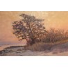 Tableau \"Léman au crépuscule\" signé Henry COLLINS