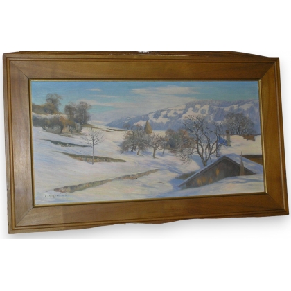 Tableau \"L\'hiver à Chardonne\".