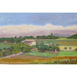 Tableau \"La maison blanche\" signé CHINET