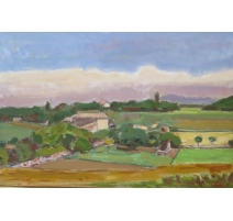 Tableau "La maison blanche" signé CHINET