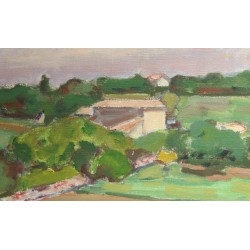 Tableau \"La maison blanche\" signé CHINET