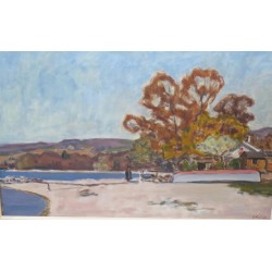 Tableau \"La grève à Rolle\" signé CHINET