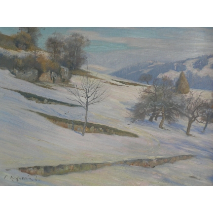 Paintings | Painting: ‘Winter in Chardonne’. Moinat SA  – Antiques and home décor