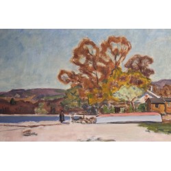 Tableau \"La grève à Rolle\" signé CHINET