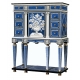 Cabinet en laque bleu Romeo par Claude DALLE