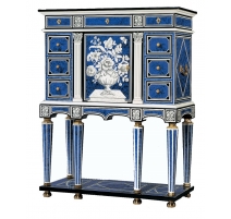 Cabinet en laque bleu Romeo par Claude DALLE