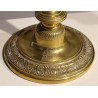 Paire de bougeoirs en bronze avec armoiries