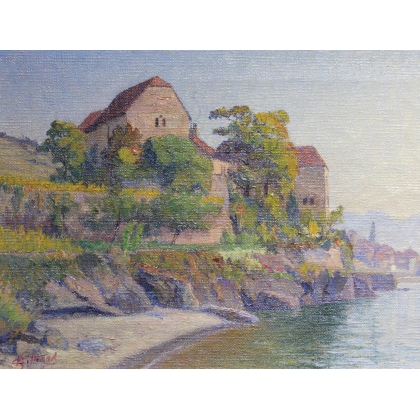 Tableau \"Château de Glérolles\" signé V GILLIAND