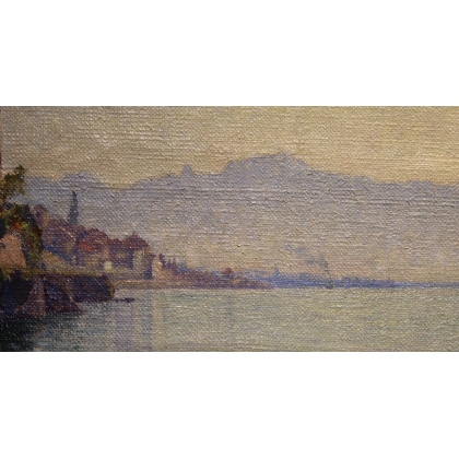 Tableau \"Château de Glérolles\" signé V GILLIAND