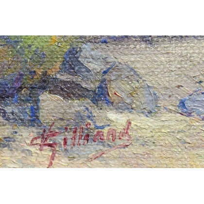 Tableau \"Château de Glérolles\" signé V GILLIAND