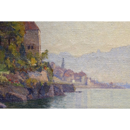 Tableau \"Château de Glérolles\" signé V GILLIAND