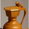 Set of turned wooden tableware, including a bowl and 6 goblets