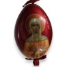 Red lacquered wooden egg "Sainte"