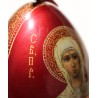 Red lacquered wooden egg "Sainte"