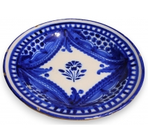 Assiette en céramique décor bleu blanc
